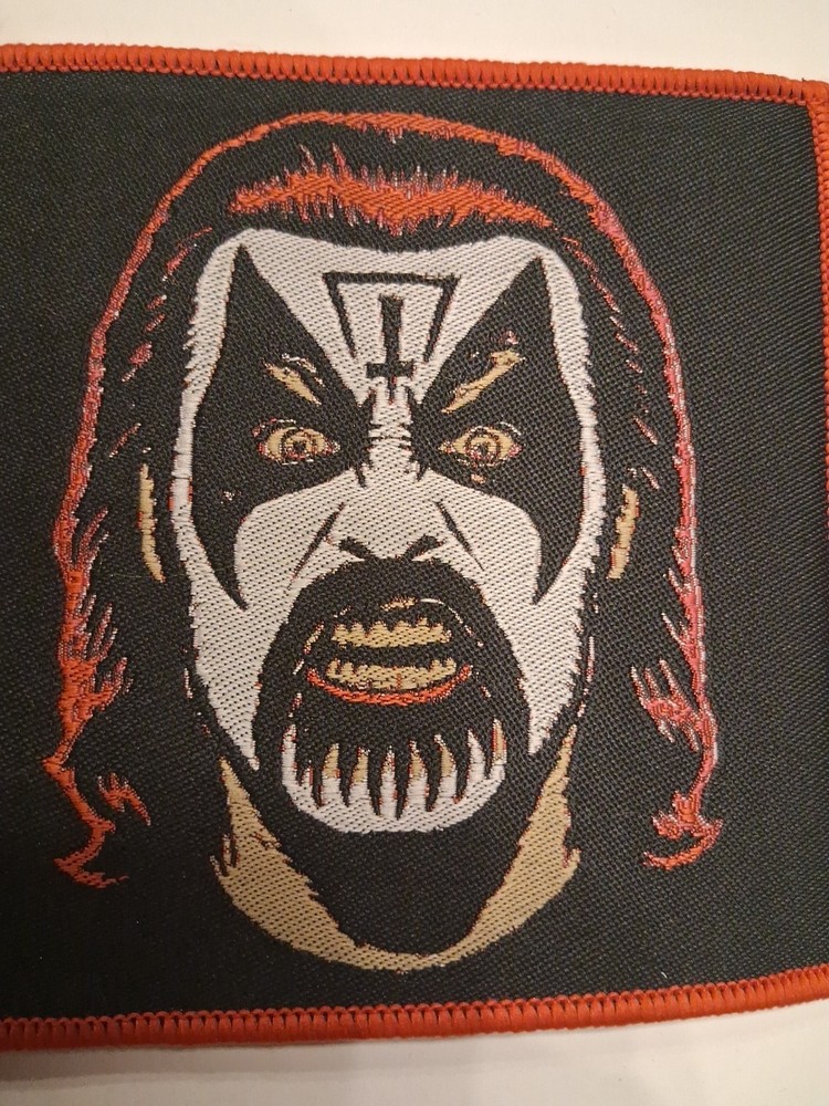 King Diamond Head Red Border Woven Patch