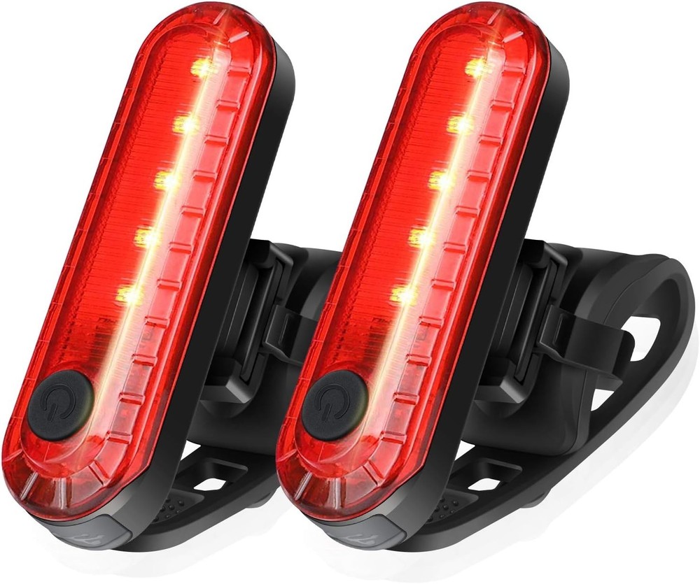 USB Rechargeable LED Bike Tail Lights 2 Pack Waterproof Multiple Modes Safe