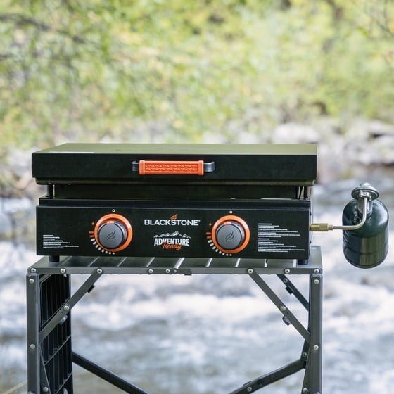 Adventure Ready Outdoor Griddle, 2-Burner 22" Propane Flat Top Grill with Cover