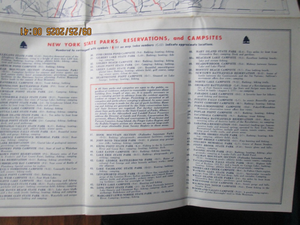 New York map Socony 1938