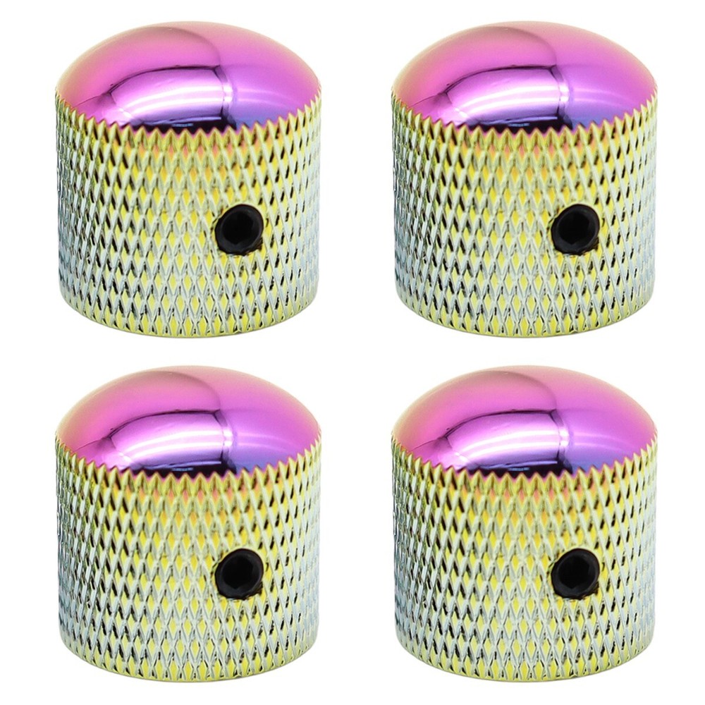 4Pcs Metal Purple Dome Guitar Knobs Volume Tone Guitar Speed Control Knobs Gold