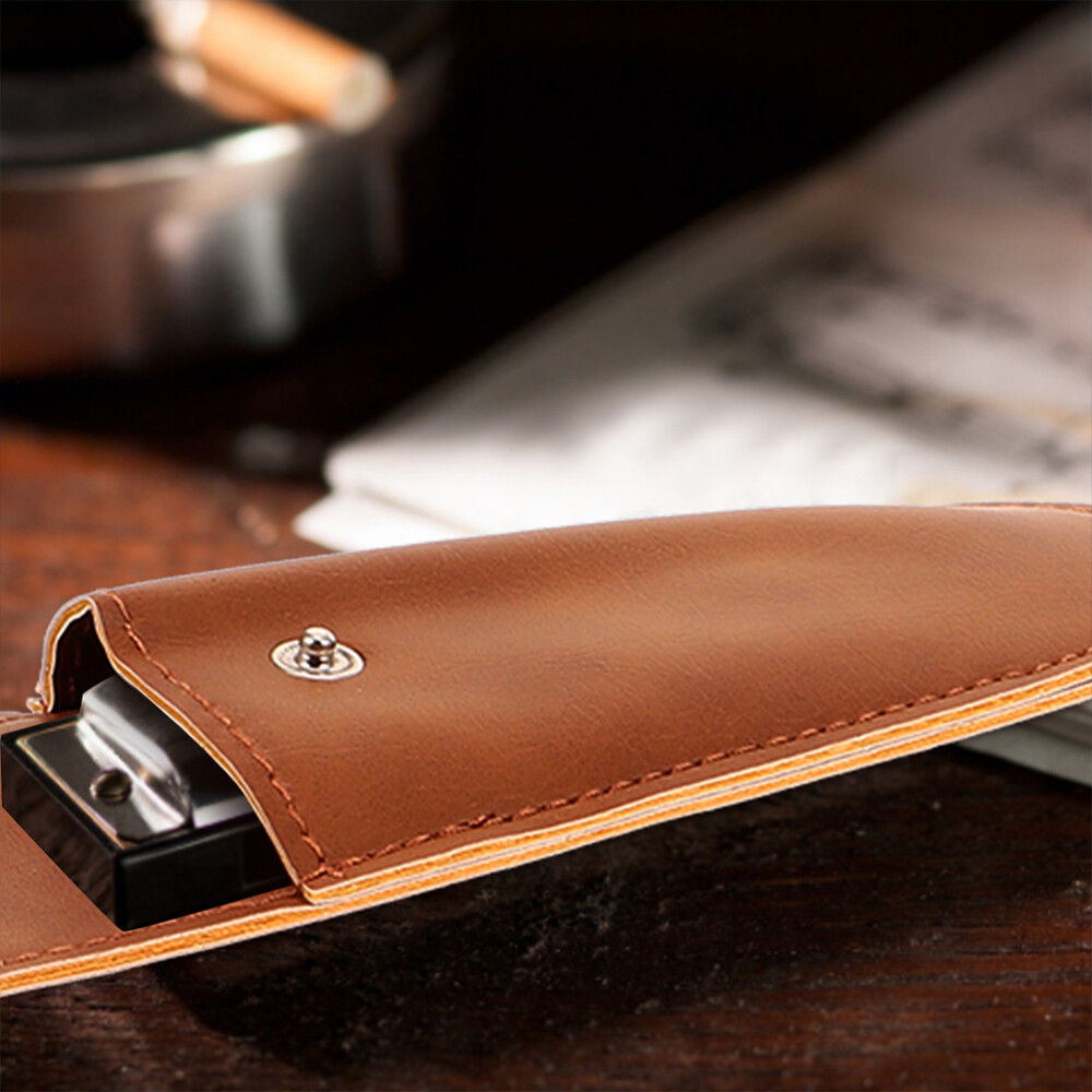 3PCS Leather Harmonica Case Portable Harmonica Storage Bags Harmonica Pouch