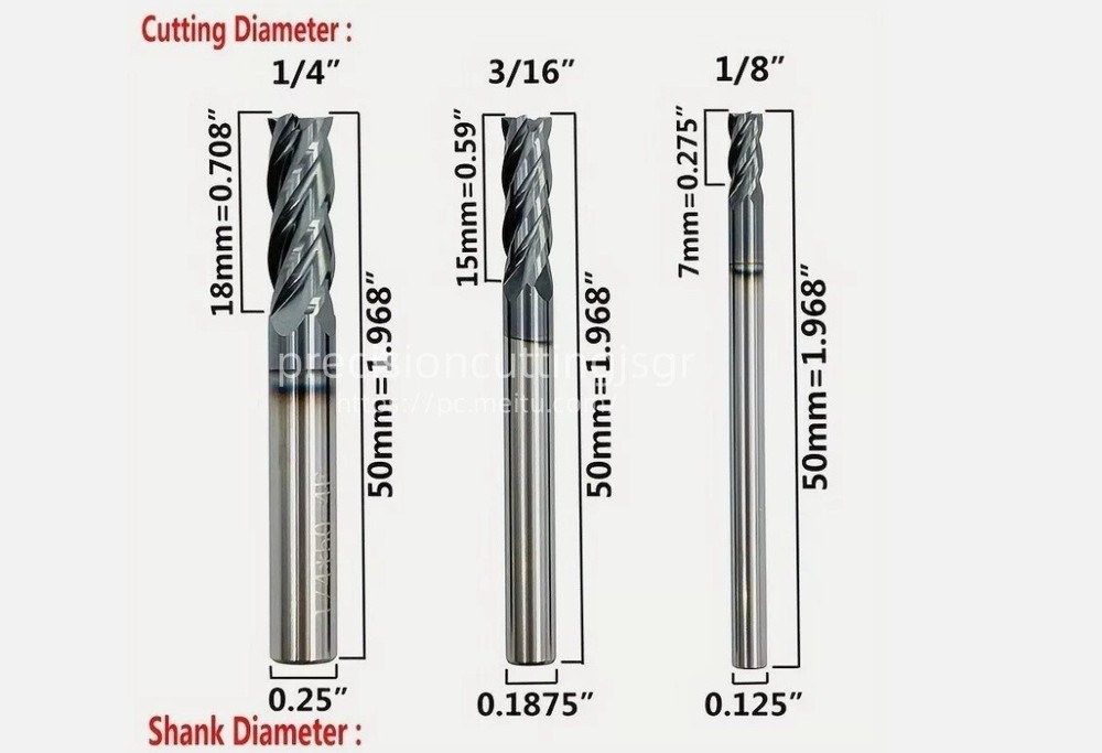 6pcs 1/8 - 1/2" combo set Solid Carbide End Mill - AlTiCrN Coated