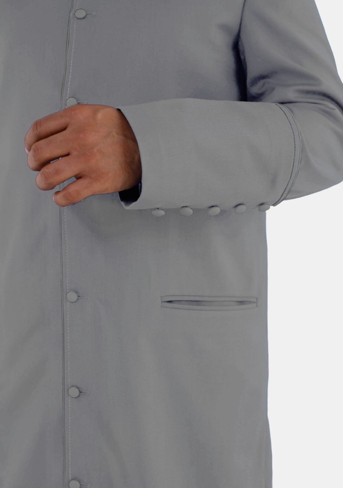 Grey Clergy Robe with 3 Back Plates