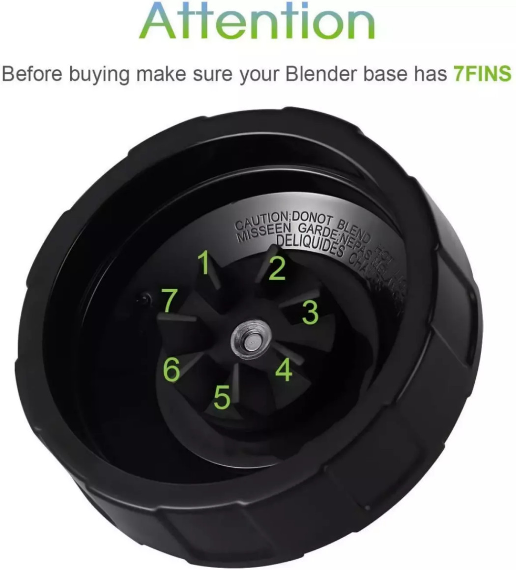 2Pack-Replacement Extractor Blade For Nutri Ninja 7Fin Auto iQ BL480/482/640/642