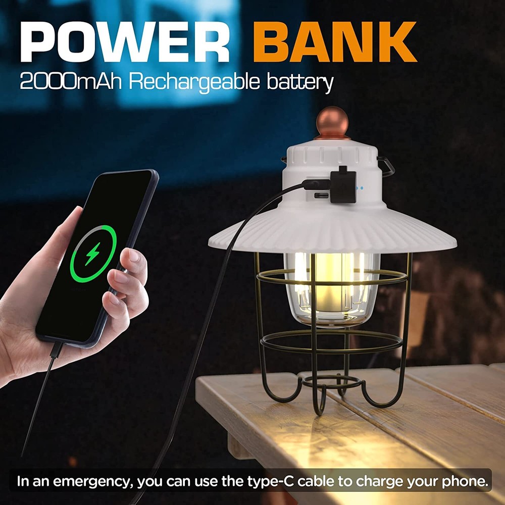 EverBrite LED Camping Lantern USB C Rechargeable Lantern 3 Lighting Mode Lantern