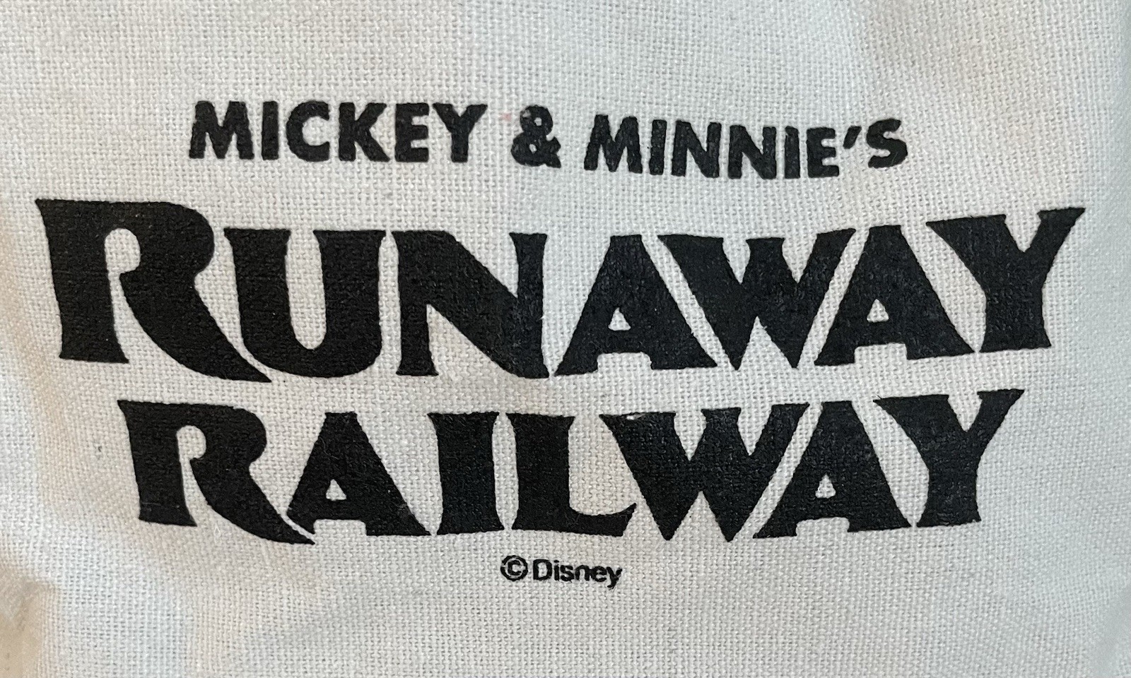 Runaway Railway Disney Mickey & Minnie’s Tote Bag Canvas W/Wicker Bottom
