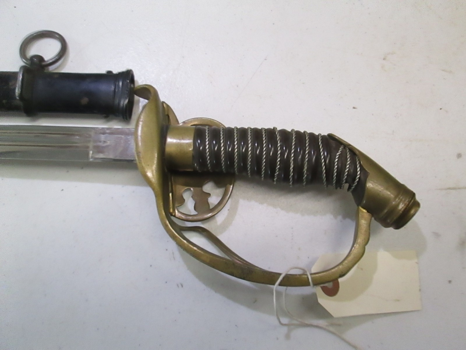 WWI GERMAN PRUSSIAN DRESS OFFICERS SWORD & SCABBARD FOLDING GUARD WKC MAKER #L99