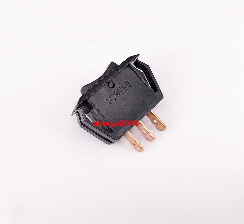 TOWER HIGH-OFF-LOW 3 Pins 3 Positions Maintained Rocker Switch Black