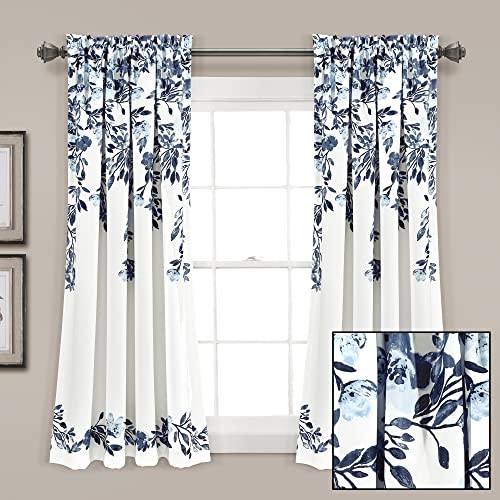 Tanisha Curtains - Light Filtering Window Panel Set, Pair - Floral Vine