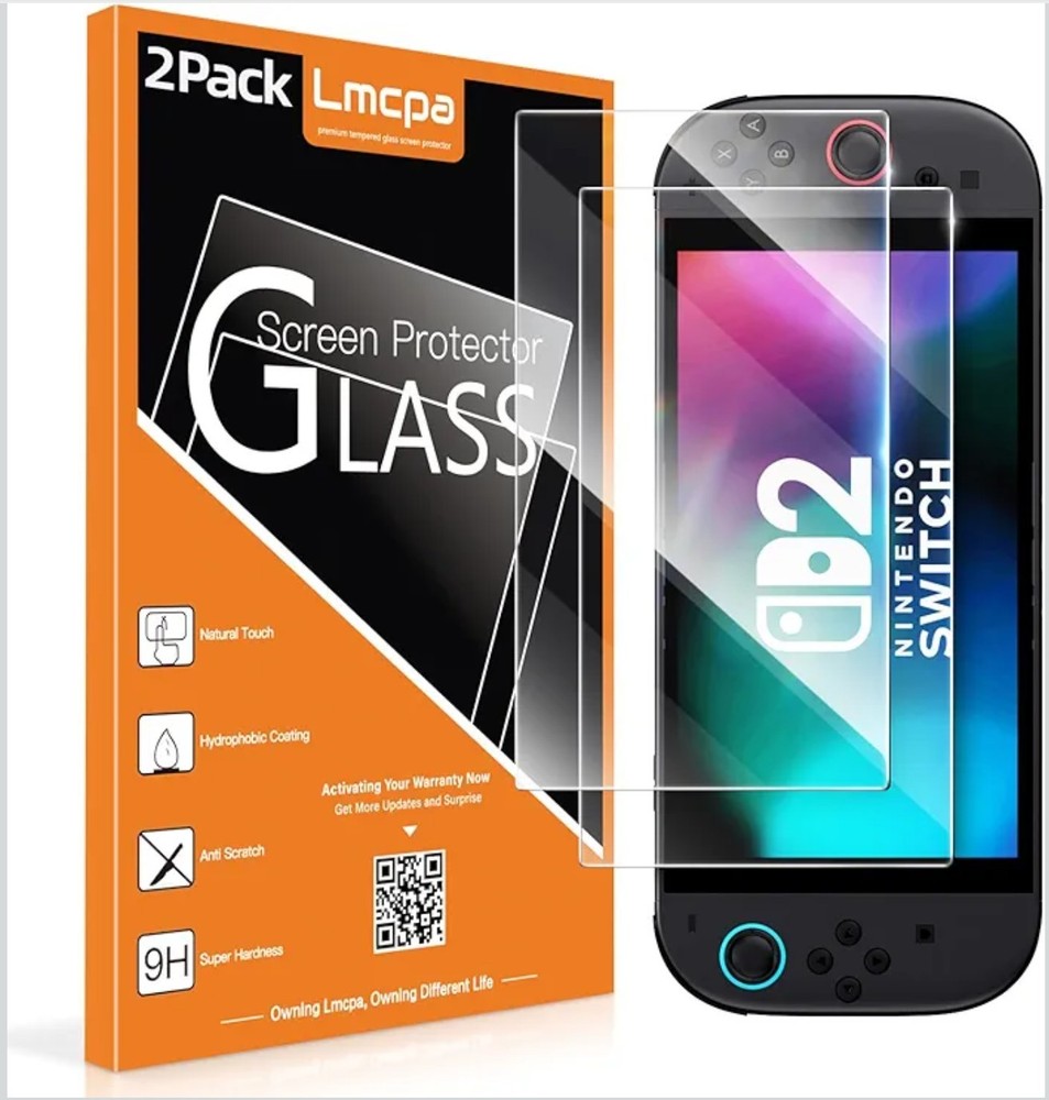 2-Pack Tempered Glass Screen Protector for Switch 2 (2025) 7.9” HD Clear
