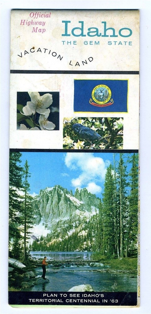 1963 Idaho The Gem State  Official Highway Map