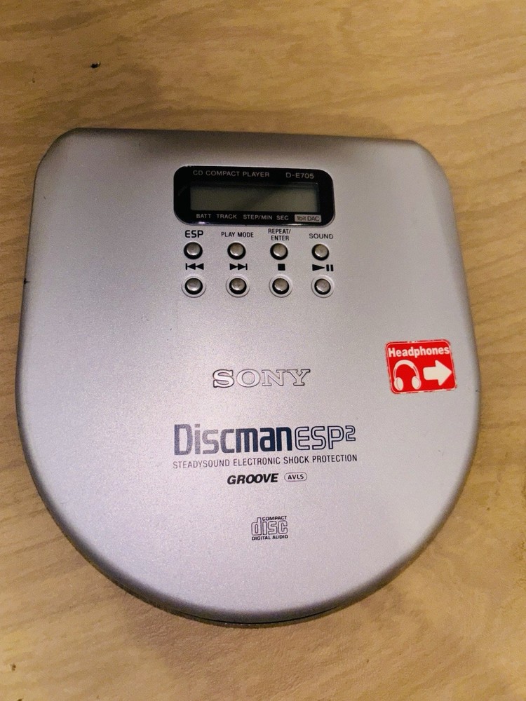 vintage SONY DISCMAN D-E705 ESP2 CD PLAYER portable walkman tested WORKING