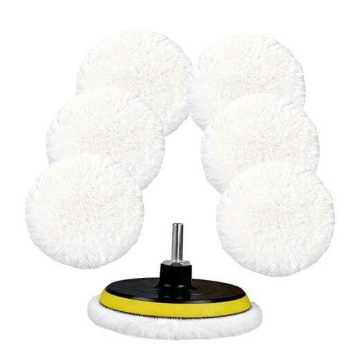 Wool Polishing Buffing Pad with Hook & Loop Backing with M14 Drill PGDYM_5IN_8T