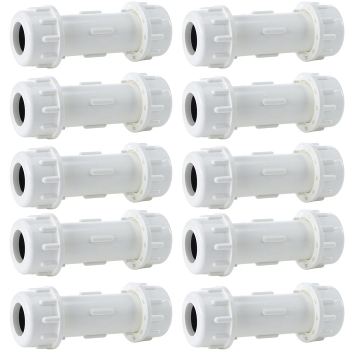 10-Pack 3/4" SCH40/SCH80 PVC Compression Couplings/Couplers Fittings