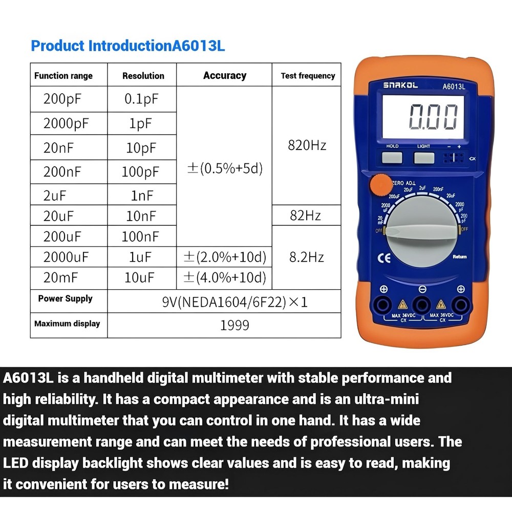 A6013L Measure Inspect Capacitance Meters Capacitance Tester