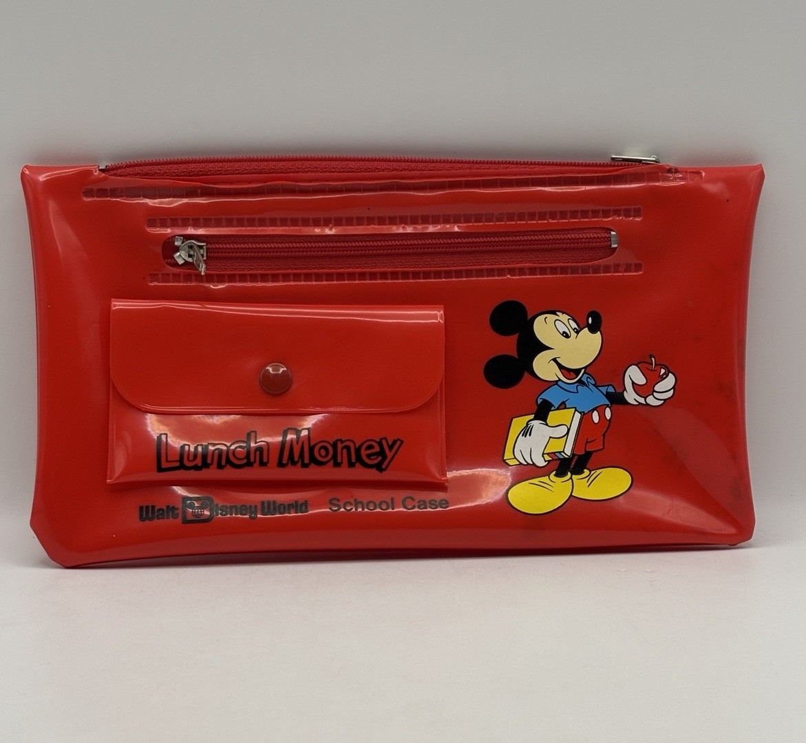 Vintage Walt Disneyland School Pencil Case Lunch Money Pouch Mickey Mouse