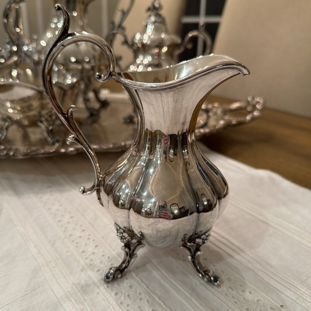 Reed & Barton Winthrop #1795 6 Pc Silverplate Tea Set w Towle 19” Tray