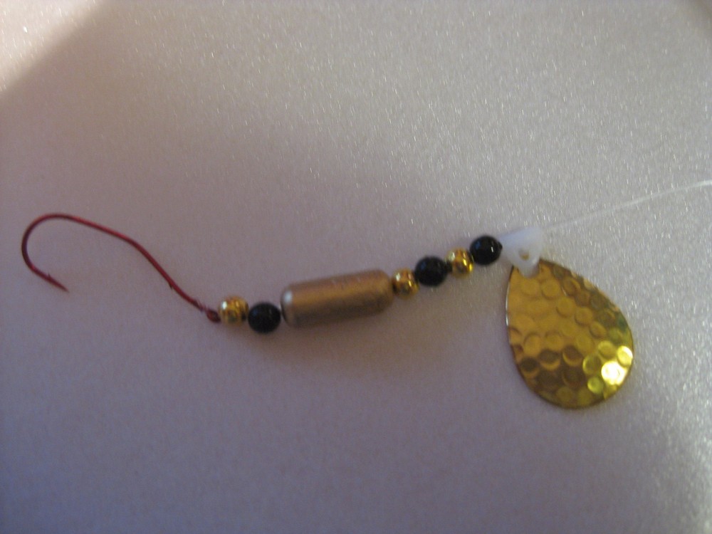 Walleye Red Slow Death Hook Float Floating Spinner Blades Rigs (Hammered Brass)