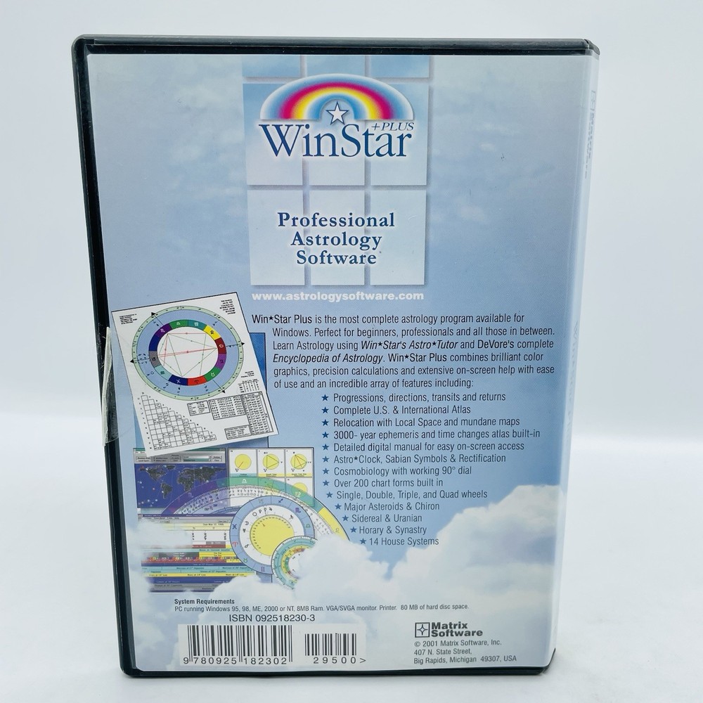 Win Star + Plus - Professional Astrology Software (Windows PC, 2001, Matrix)