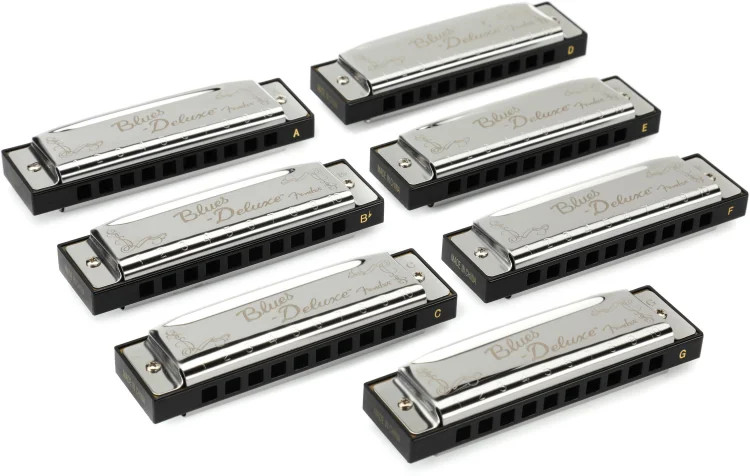 Fender Blues Deluxe Harmonica - 7-pack with Case