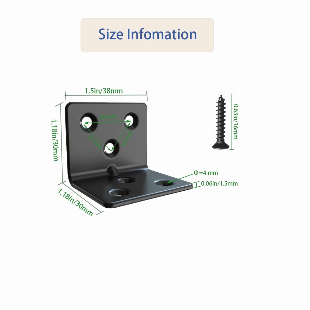 Black Stainless Steel Shelf Bracket,Joint Right Angle Bracket,L Shape