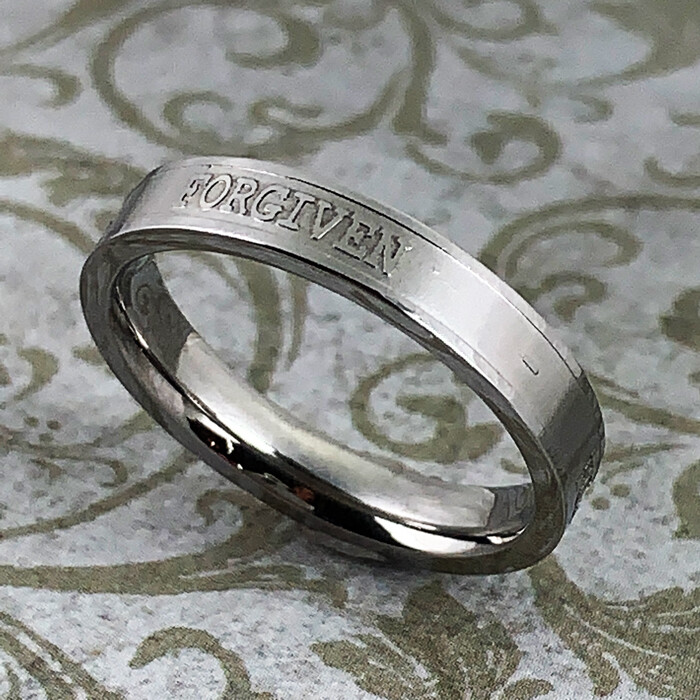 FORGIVEN Ring - Acts 10:43 (rabf) Stainless Steel