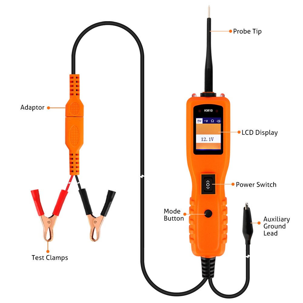 12V/24V Automotive Circuit Probe Tester Code Reader Battery Analyzer Scanner