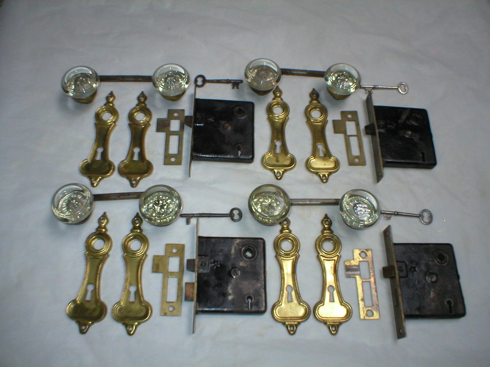 Antique Art Deco Era Door Hardware Set