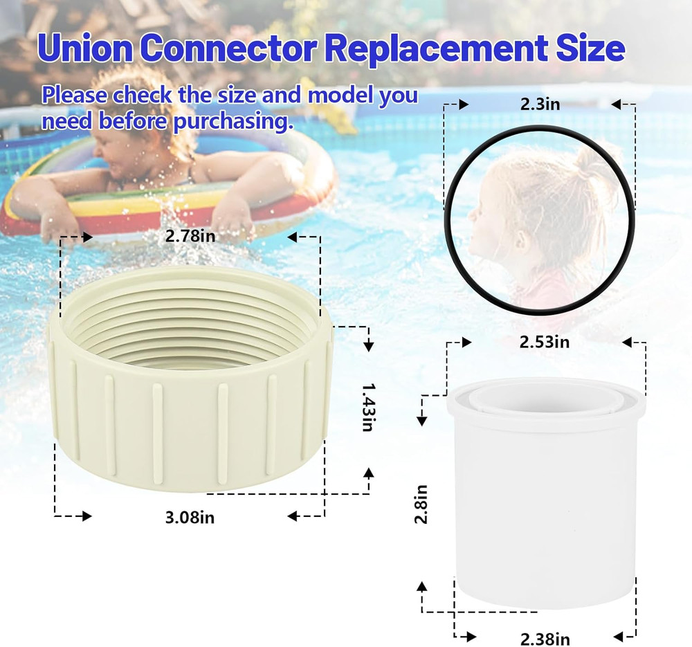 Pool Pump Union Fittings Replacement Pentair SuperFlo & Variable...