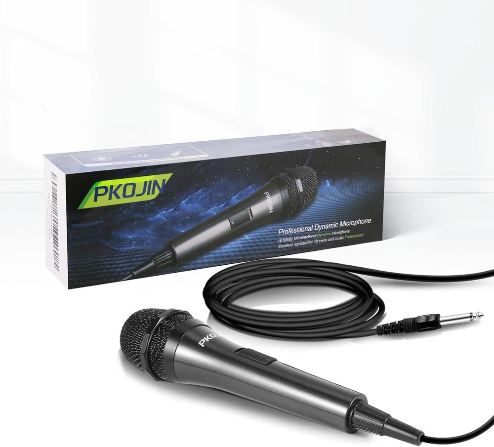 Dynamic Karaoke Microphone for Singing, Vocal Wired Black