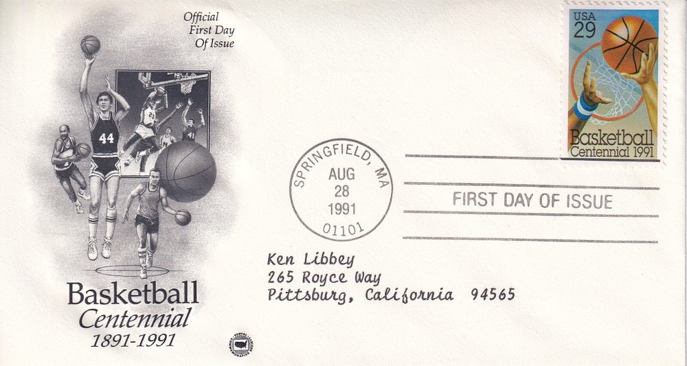 STAMP SCOTT 2560 "Basketball & Hoop" 29 CENT 1991 FDC - B