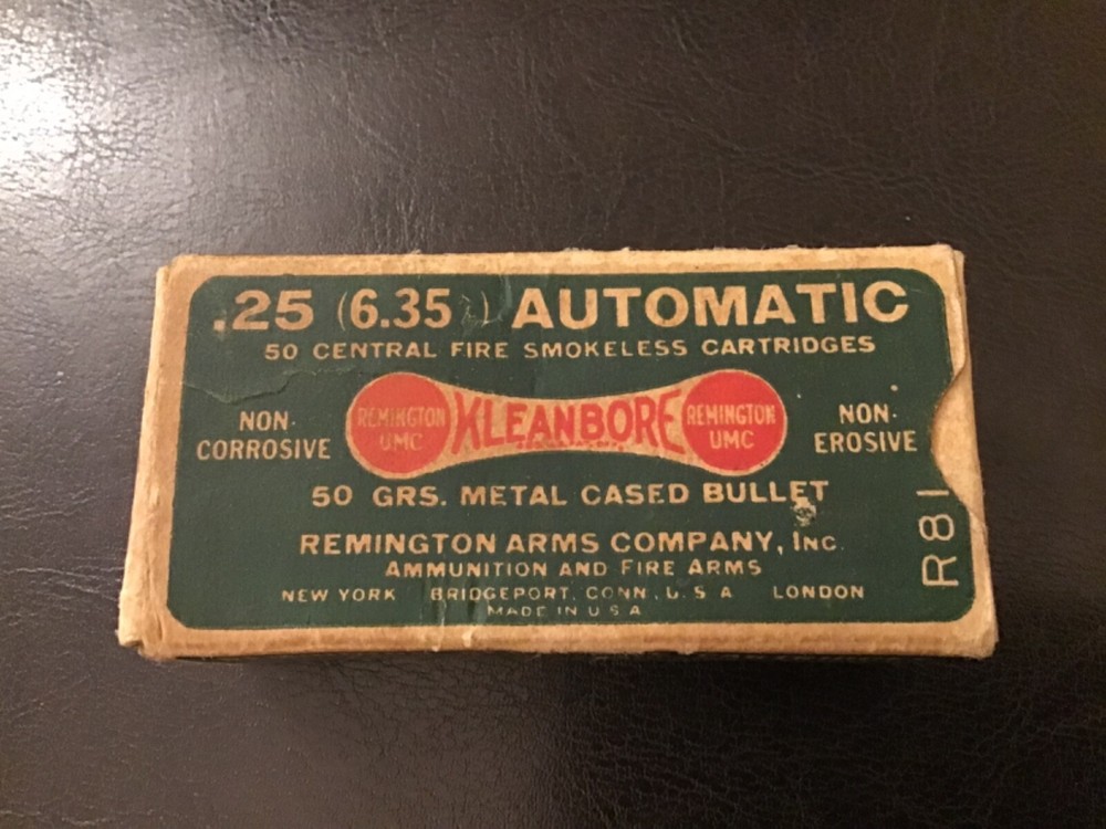 Remington Kleanbore .25 6.35 Automatic UMC Dogbone Empty Box