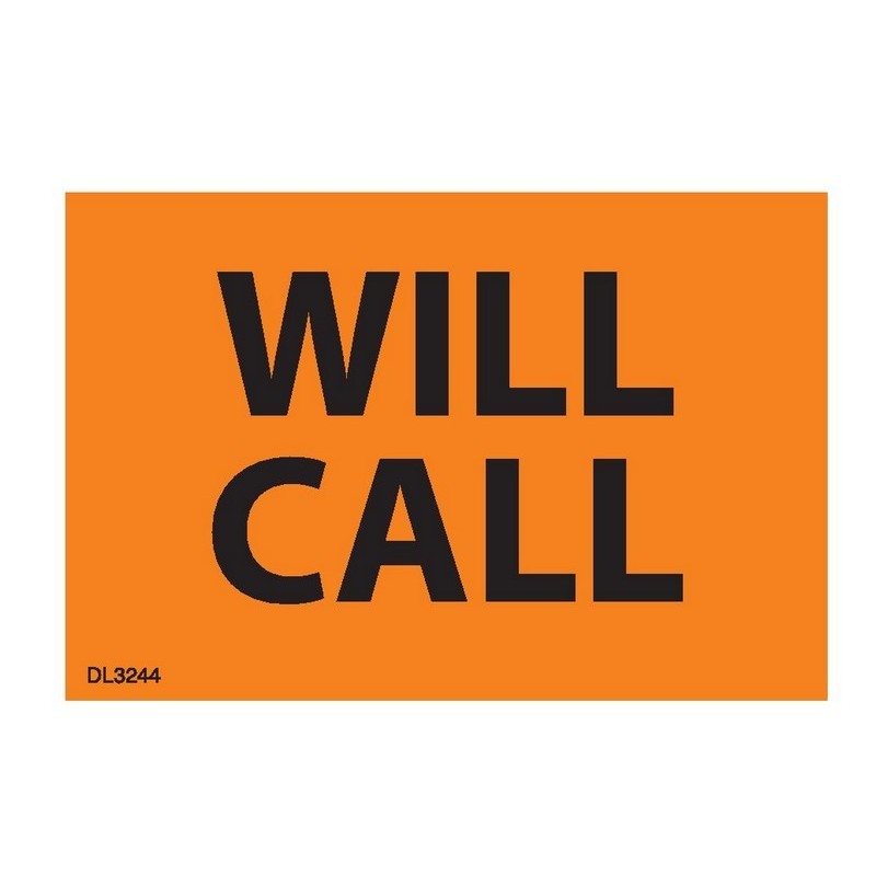 2" x 3" Will Call labels (500 per Roll)