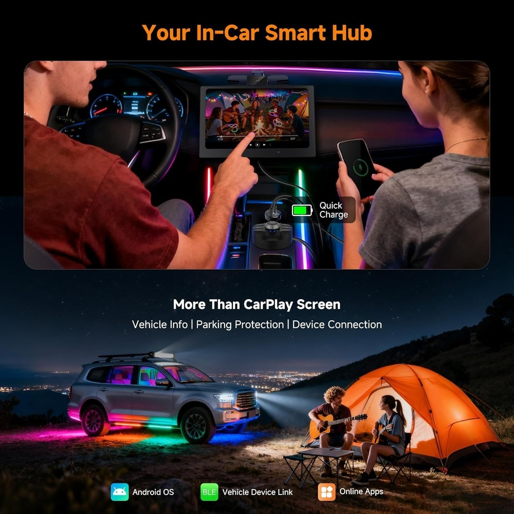 P6 9" PREMIUM CarPlay/Android Auto Touchscreen, DashCam, Bluetooth, GPS