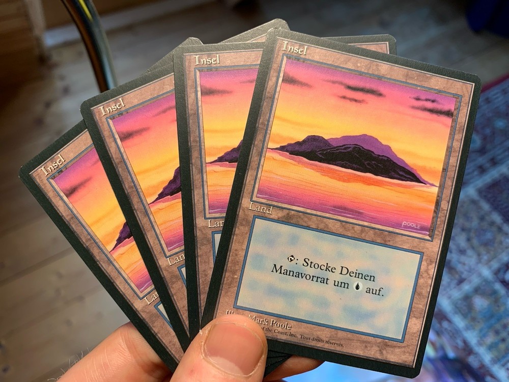 4x German Fbb Island • NM • Basic Land • Mtg