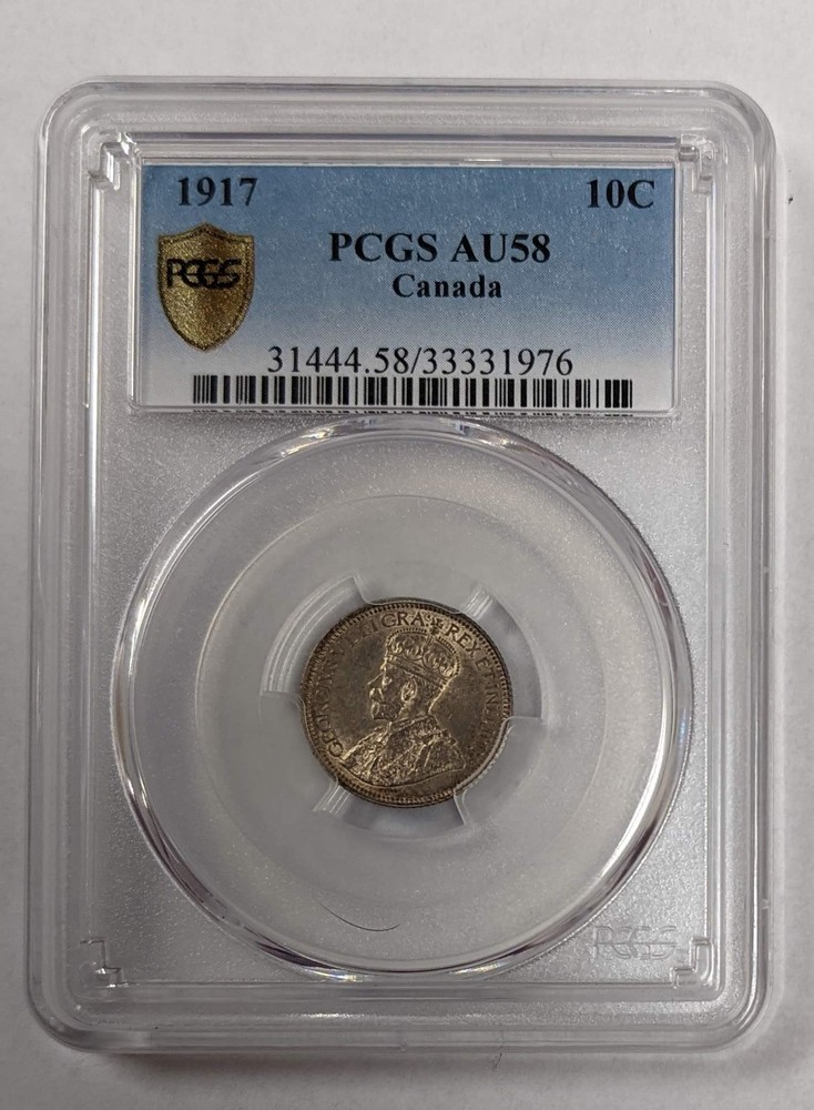 1917 Canada 10c PCGS AU 58