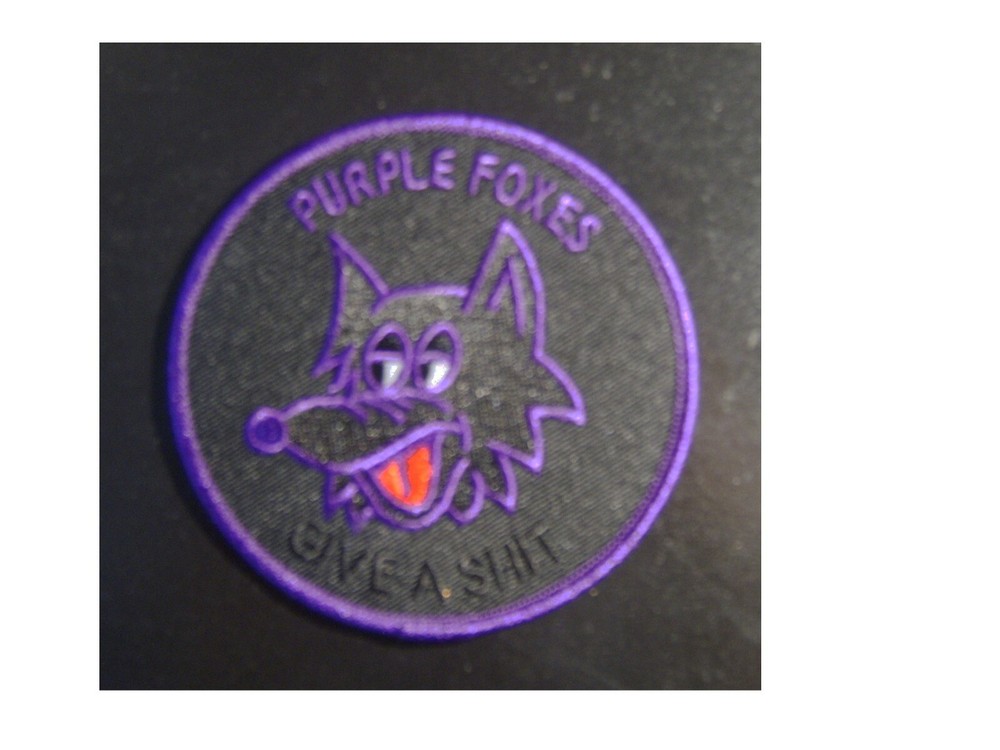 USMC PATCH - VMM-364 PURPLE FOXES PATCH PURPLE ON BACK BACKGROUND NEW