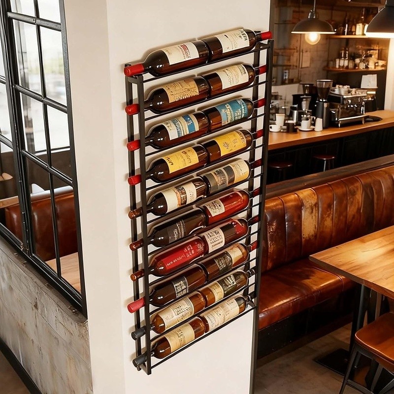 Wall Mounted Wine Rack Durable Storage 20 Bottles Modern Design Easy Install New