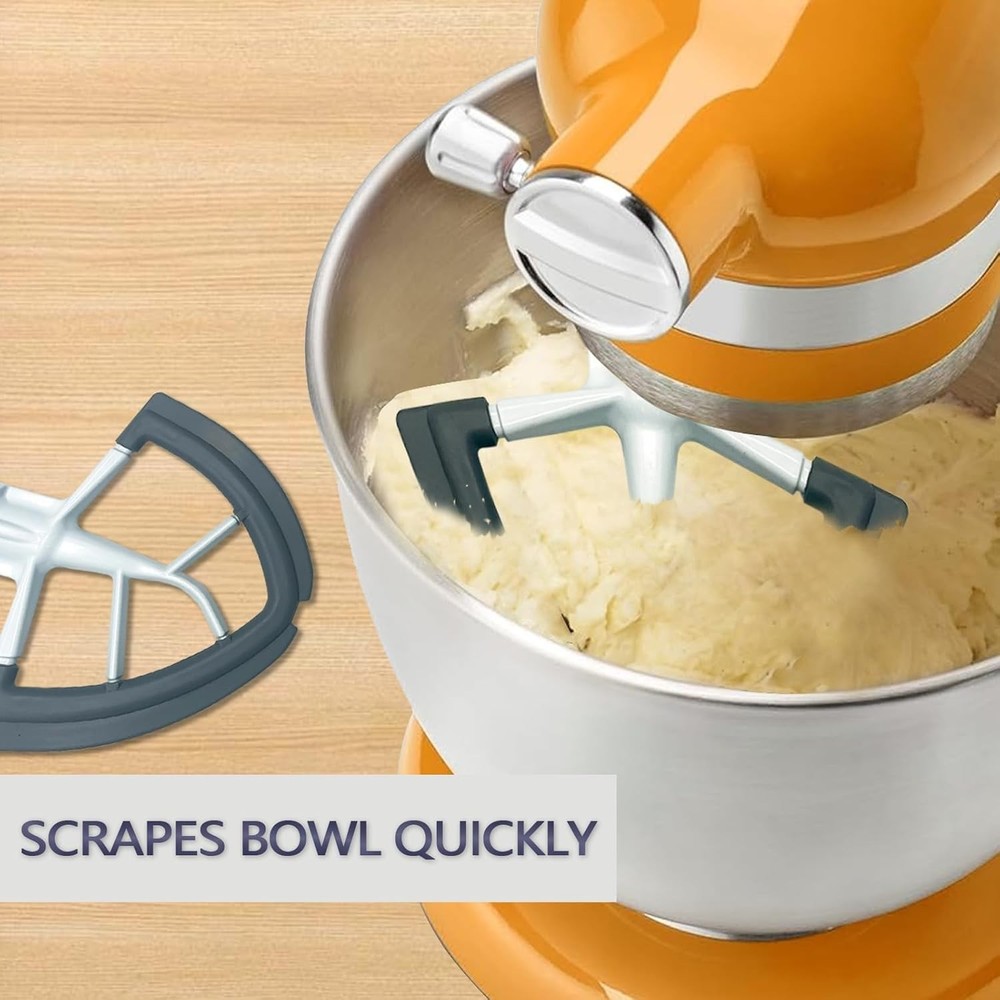 Flex Edge Beater for KitchenAid 4.5-5 Quart Flat Beater Silicone Bowl Scraper