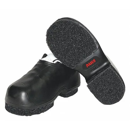 Paws 13045 Floor Stripping Overshoe, Plain Toe, Rubber, 4" Height, Snap Tab