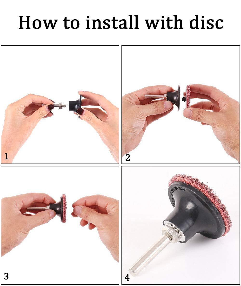 2PCS 3inch Roll Lock Rotary Sanding Disc Pad Holder 1/4" Shank for Die Grinder