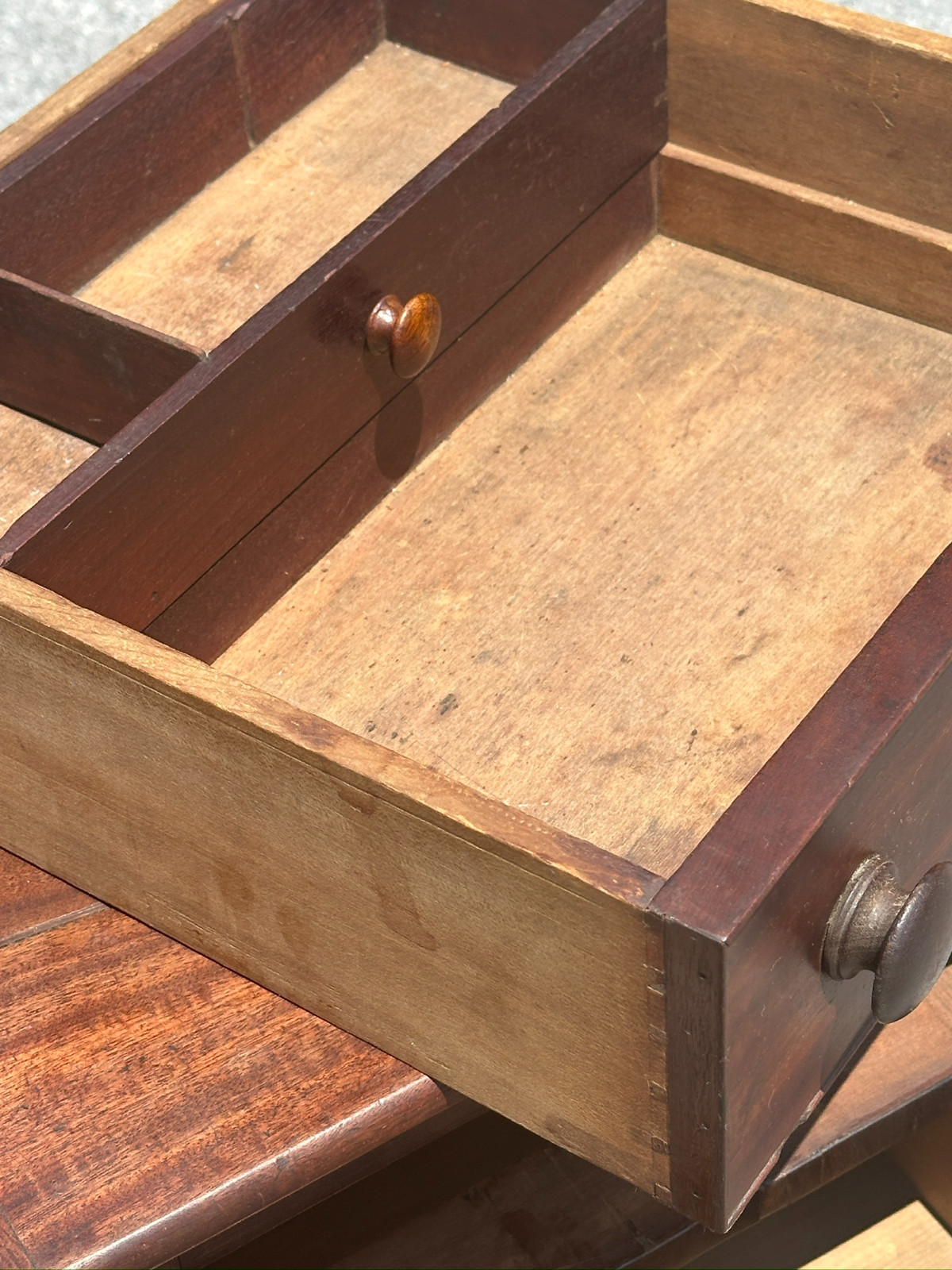 antique 1800s walnut sewing stand table Lancaster pa provenance Washington
