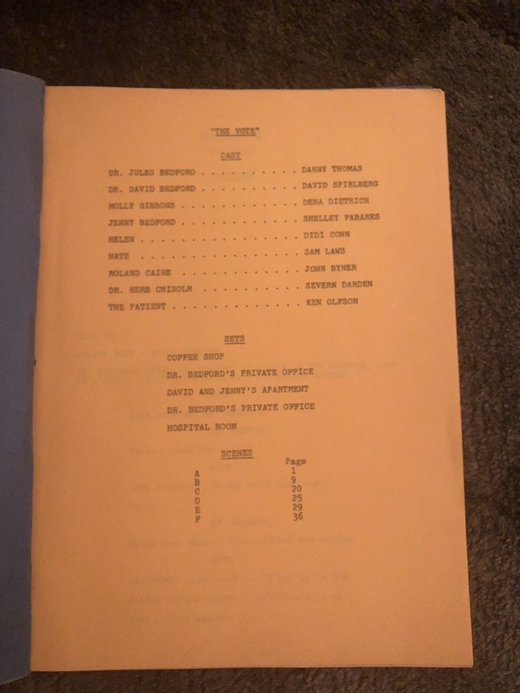 THE PRACTICE: "Vote" TV Vintage Script
