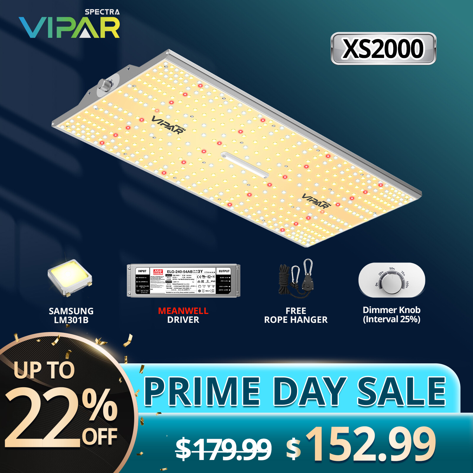 2024 Newest VIPARSPECTRA XS2000 Led Grow Light Full Spectrum Indoor Veg Flower