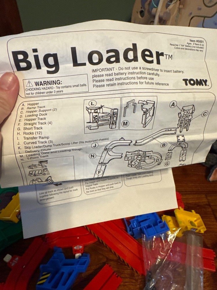 Tomy Big Loader Construction Set 1991 Set Complete Working w/ Box