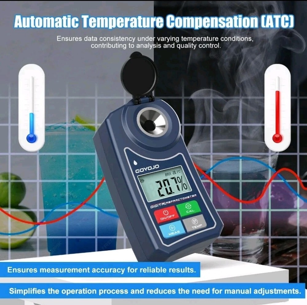 Digital Refractometer Brix Meter 0‑55% For Fruit Juice Sprite Sugar Tester Meter