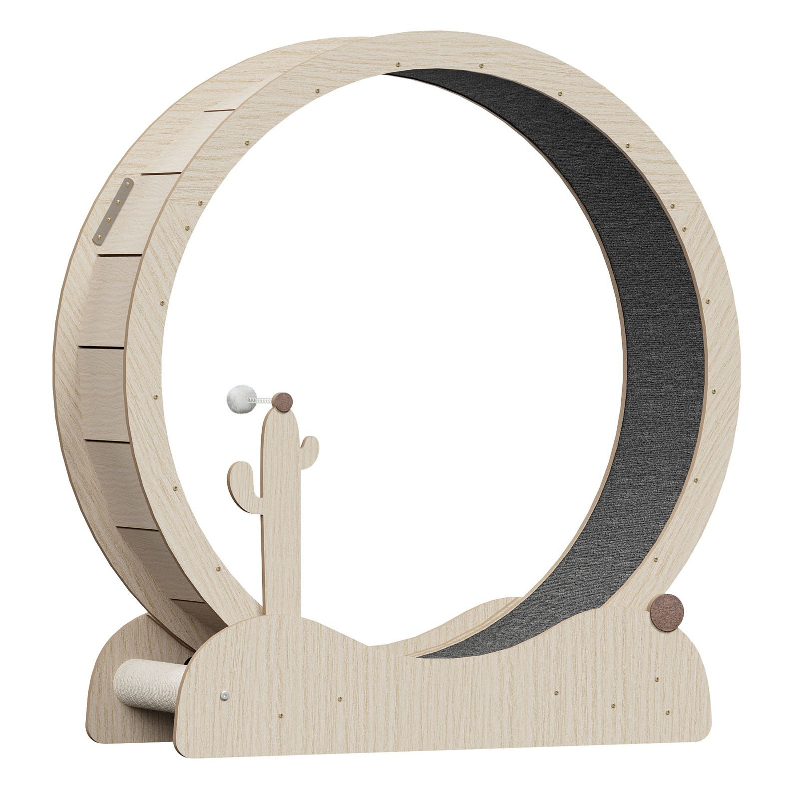 Large Cat Exercise Wheel 43" Solid Wood Cat Treadmill with Lock for Indoor Cats