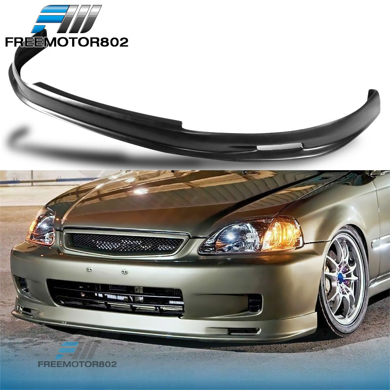 Fits 99-00 Honda Civic EK EK9 Mugen 2/3/4DR Black Front Bumper Lip Splitter - PP