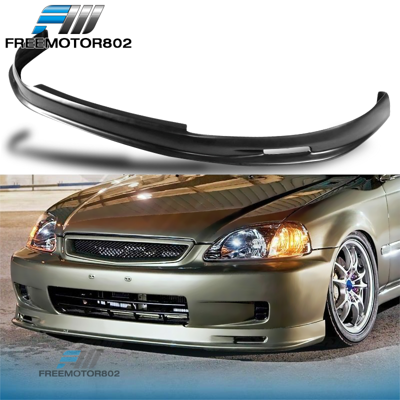 Fits 99-00 Honda Civic EK EK9 Mugen 2/3/4DR Black Front Bumper Lip Splitter - PP